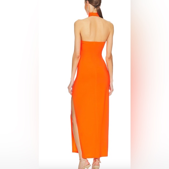 Norma Kamali halter Turtleneck Gown - orange - Picture 2 of 6